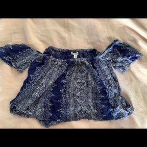 Billabong off the shoulder printed crop top